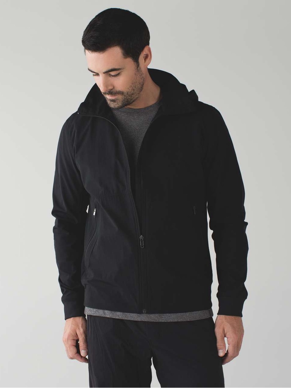Lululemon Ambo Jacket Full Zip Men L Stow Away Hood